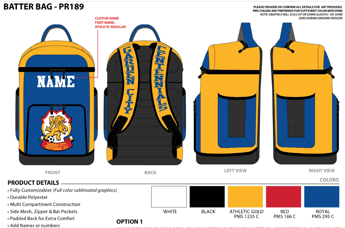 Sublimation Batter bag YW189 Sublimation Batter bag